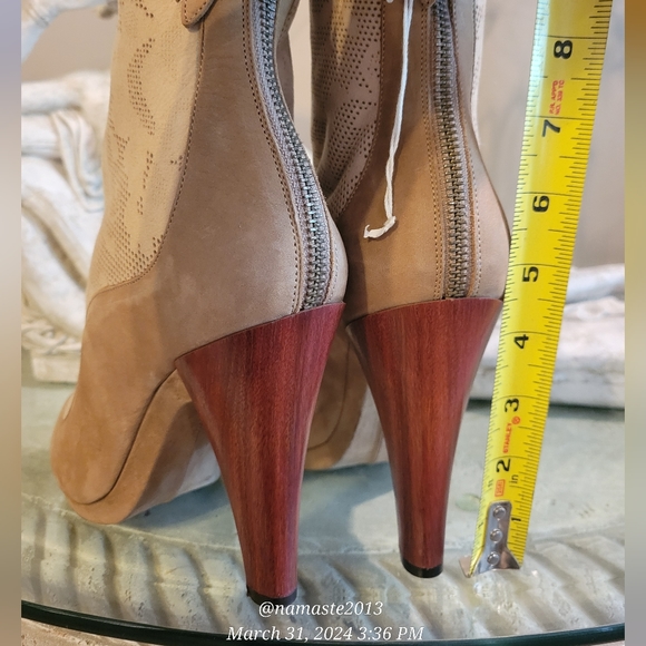 $875 Vintage Ugg Anetea Italian Collection 2012 Suede Leather Fur Shearling #746 - Picture 13 of 17